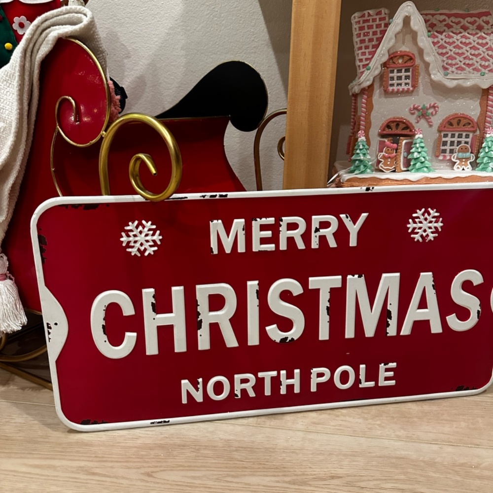 Merry Christmas large sign metal holiday - Picture 2 of 5